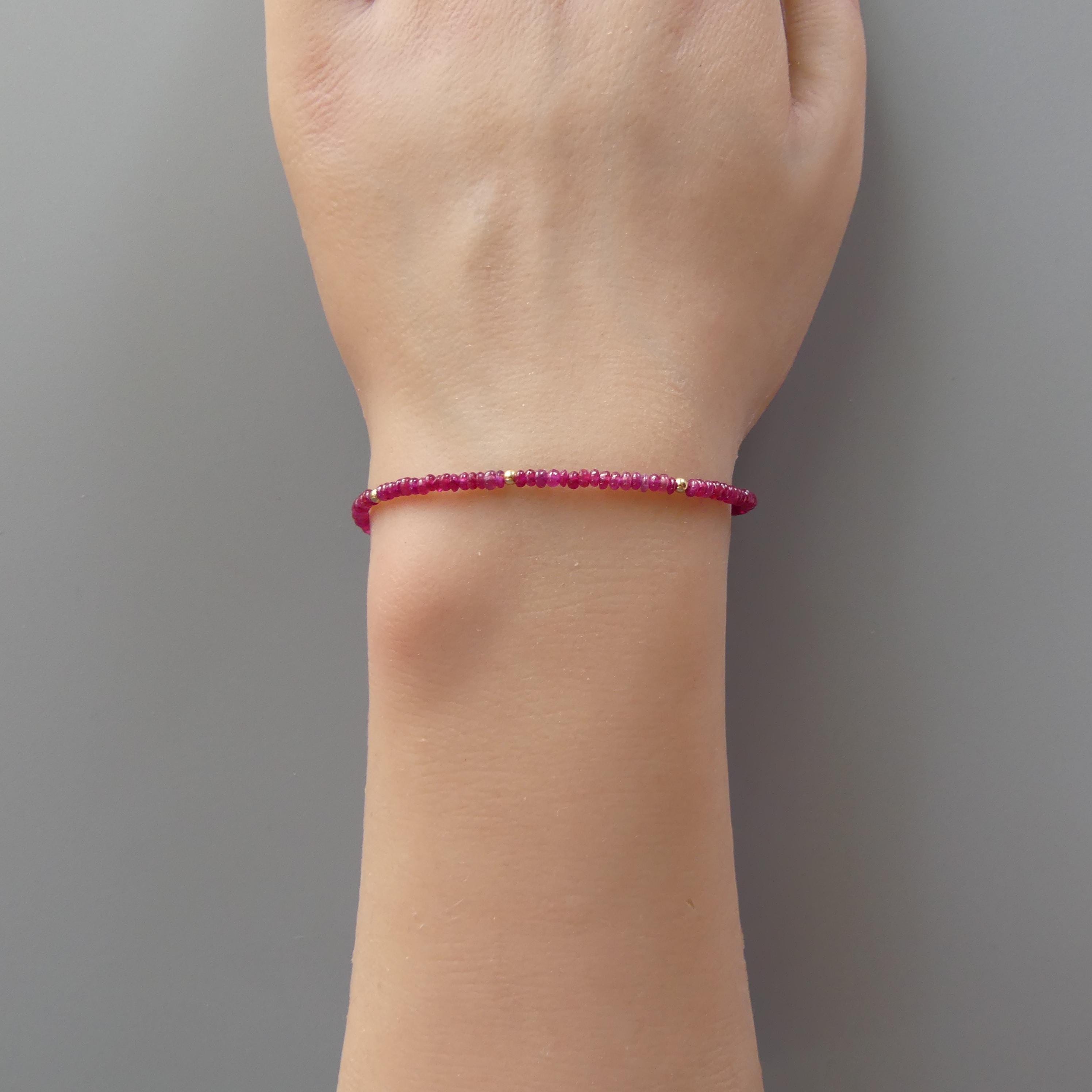 Tiny Longido Ruby Bracelet Dainty Gemstone Minimalist Jewelry