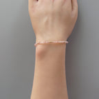 Dainty Strawberry Quartz Bracelet Tiny Gemstone Beaded Minimalist Jewelry