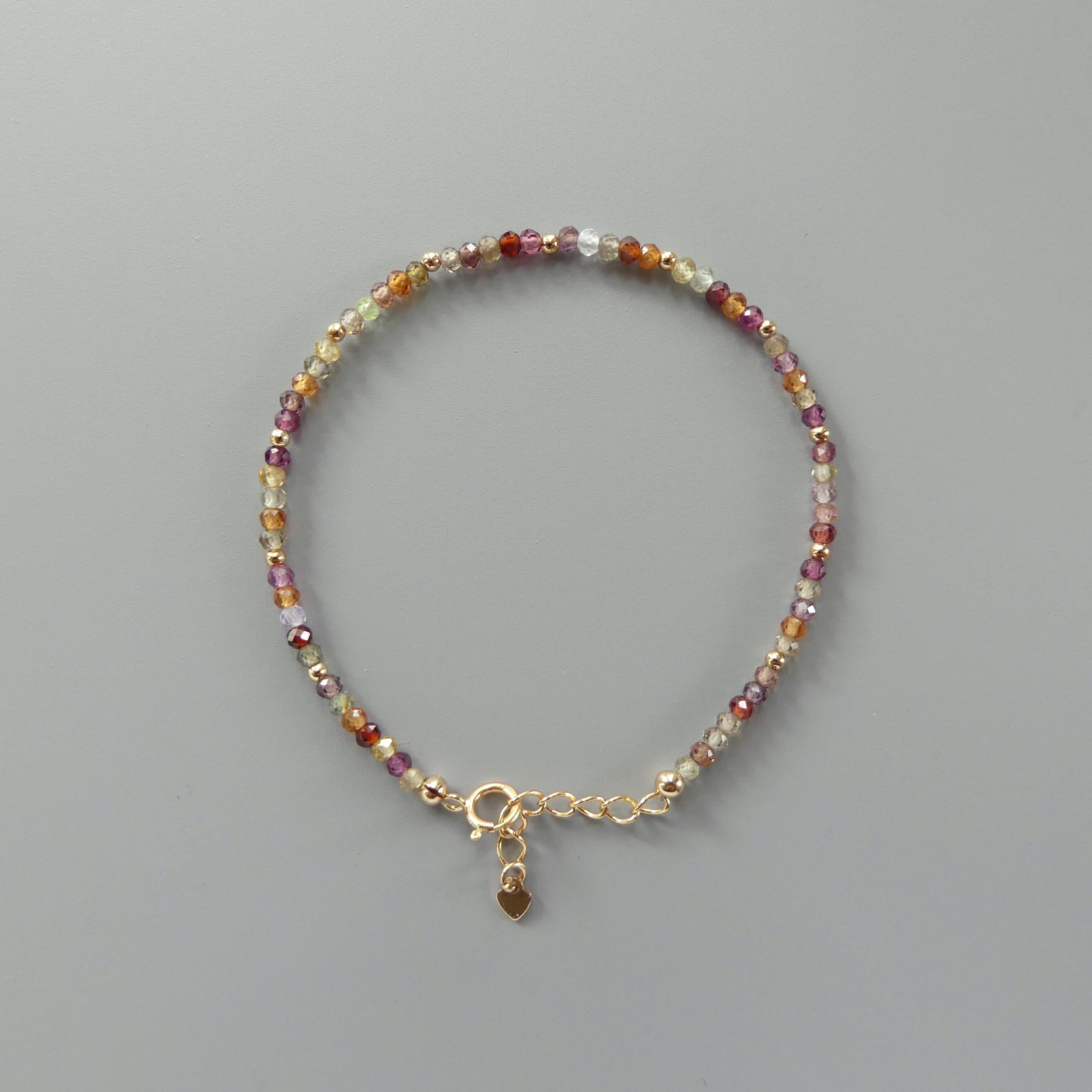 Tiny Colorful Sapphire Bracelet Dainty Tundra Sapphire Gemstone Beaded Bracelet Jewelry Minimalist September Birthstone Birthday Gift Wife