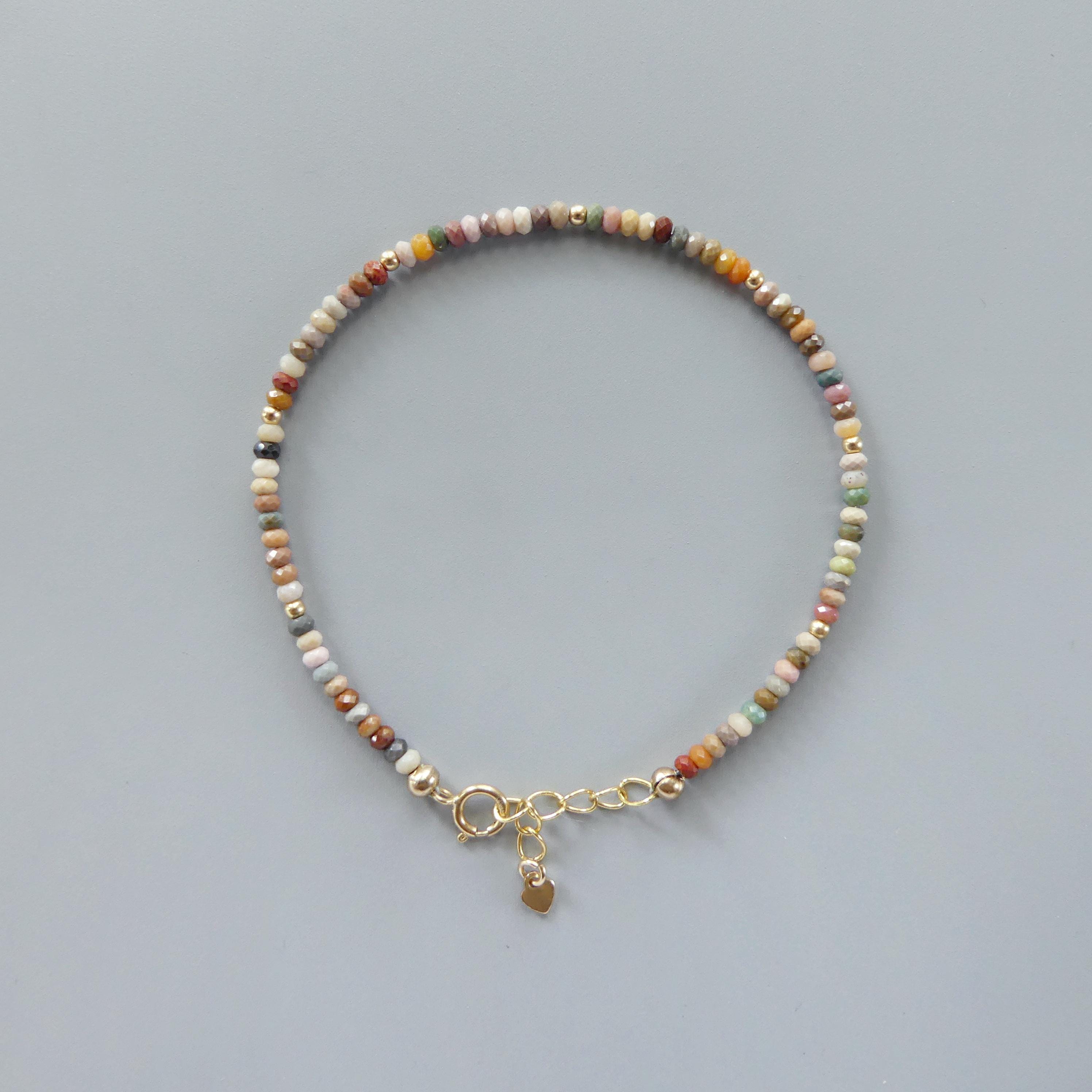 Tiny Ocean Jasper Bracelet -Dainty Beaded Jewelry