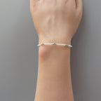 Tiny Sky Blue Topaz Bracelet - Dainty December Birthstone Jewelry
