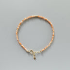 Tiny Sunstone Bracelet - Dainty Gemstone Beaded Jewelry