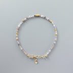 Tiny Cacoxenite Bracelet Dainty Auralite Gemstone Beaded Bracelet Purple Crystal Jewelry Boho Chic Trendy Skinny Birthday Gift Host Mom Wife