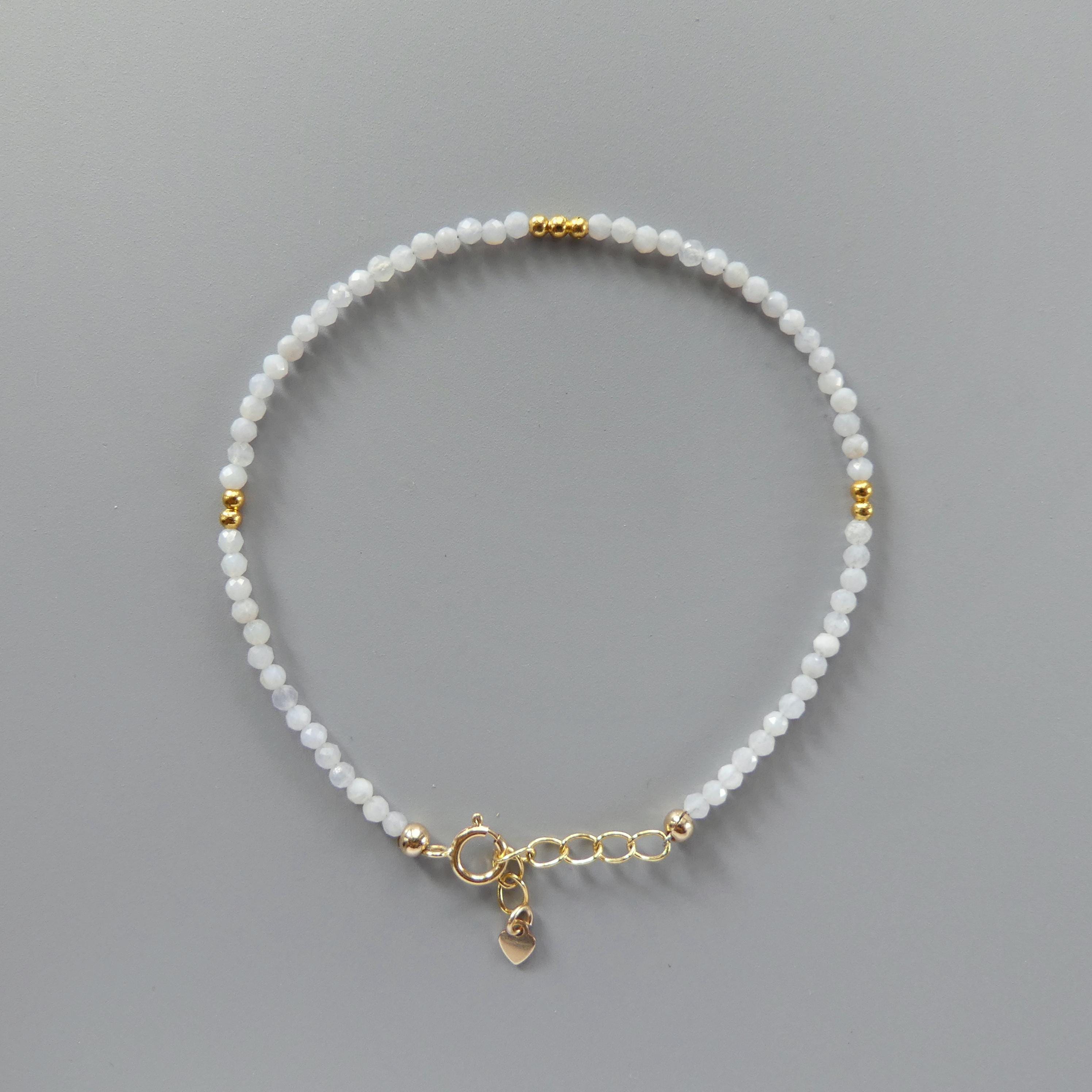 Tiny Blue Lace Agate Bracelet Dainty Gemstone Beaded Bracelet Everyday Stacking Jewelry Minimalist Crystal Birthday Gift Host Bridesmaid