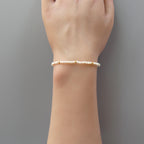 Tiny Mother of Pearl Bracelet Dainty Pearly White Small Bead Minimalist Jewelry Trendy June Birthstone Birthday Gift for Women Bridesmaids