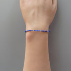 Tiny Lapis Lazuli Bracelet - Dainty Gemstone Beaded Jewelry