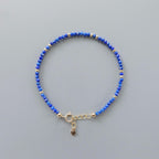 Tiny Lapis Lazuli Bracelet - Dainty Gemstone Beaded Jewelry