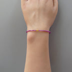 Tiny Ruby Bracelet Dainty Beaded Pink Gemstone Bracelet Minimalist July Birthstone Jewelry Crystal Birthday Gift 40th Anniversary Mom Wife