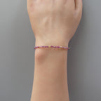Tiny Ruby Bracelet - Dainty Beaded Jewelry