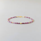 Tiny Ruby Bracelet - Dainty Beaded Jewelry