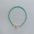 Tiny Green Agate Bracelet Dainty Green Onyx Minimalist Jewelry Crystal Energy Protection bracelet Healing Gemstone Birthday Gift for