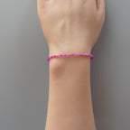 Tiny Hot Pink Quartz Bracelet Dainty Magenta Gemstone Beaded Bracelet Minimalist Jewelry Gift Self Care Birthday Gift Bridesmaid Mom Wife