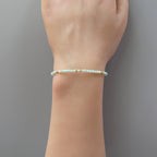 Tiny Peruvian Amazonite Bracelet - Dainty Minimalist Beaded Jewelry