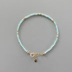 Tiny Peruvian Amazonite Bracelet - Dainty Minimalist Beaded Jewelry
