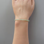 Tiny Zambian Emerald Bracelet -Dainty Beaded Jewelry
