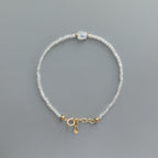 Tiny Moonstone Bracelet Dainty Gemstone Beaded Jewelry Trendy Stacking Bracelet Minimalist June Birthstone Gift Birthday Mom Wife Sister