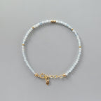 Tiny Aquamarine Bracelet - Dainty March Birthstone Jewelry