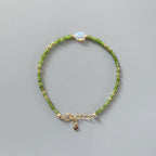 Tiny Chrome Diopside and Ethiopian Opal Bracelet -Dainty Beaded Jewelry