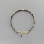 Tiny Pyrite Bracelet - Dainty Gemstone Beaded Jewelry