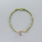 Tiny Green Tourmaline Bracelet - Dainty Colorful Beaded Jewelry