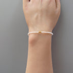 Tiny Rock Quartz Bracelet Dainty Clear Quartz Gemstone Beaded Bracelet Sparkly Crystal Jewelry Minimalist April Birthstone Birthday Gift