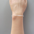 Tiny Opalite Bracelet - Dainty Gemstone Beaded Jewelry