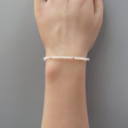 Tiny Rainbow Moonstone Bracelet - Dainty June Birthstone Jewelry