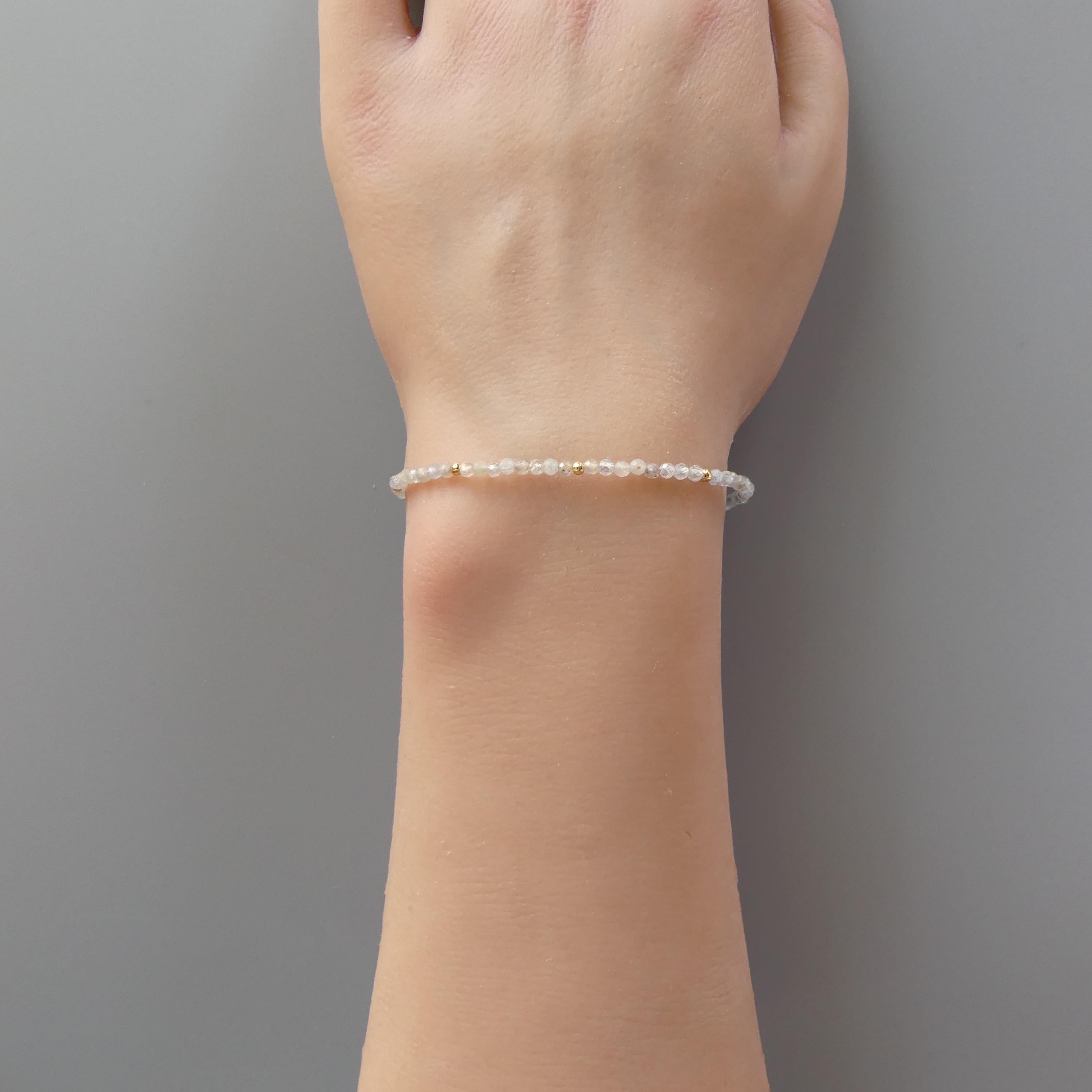 Tiny Montana Sapphire Bracelet - Dainty Sparkly Gemstone Jewelry