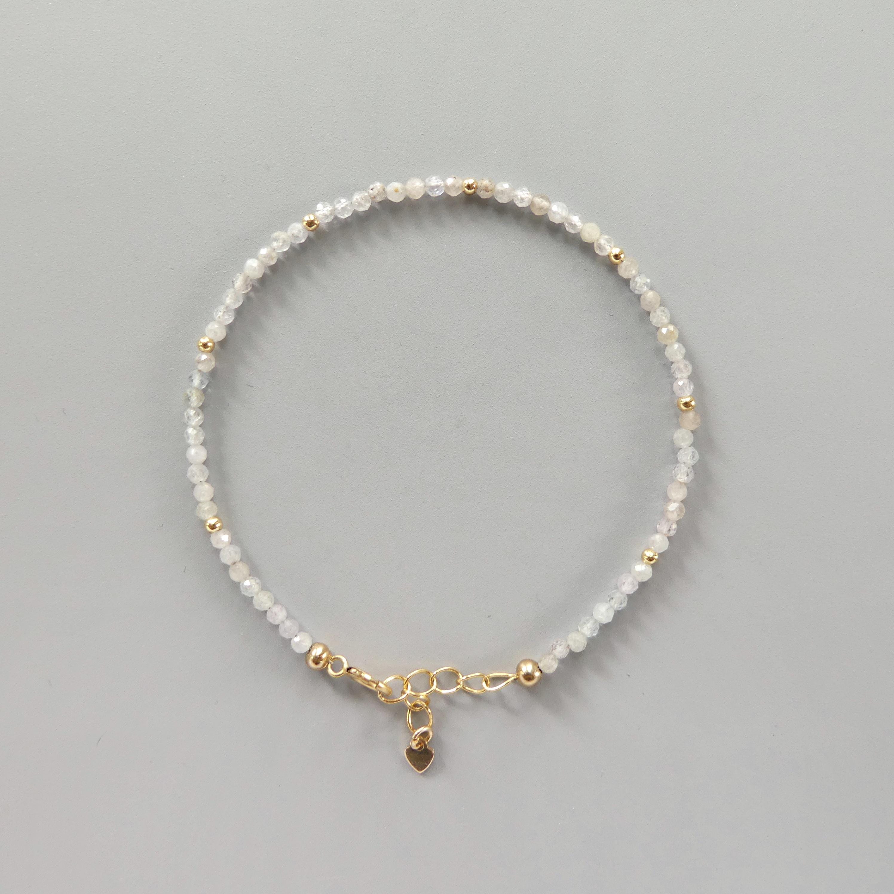 Tiny Montana Sapphire Bracelet - Dainty Sparkly Gemstone Jewelry