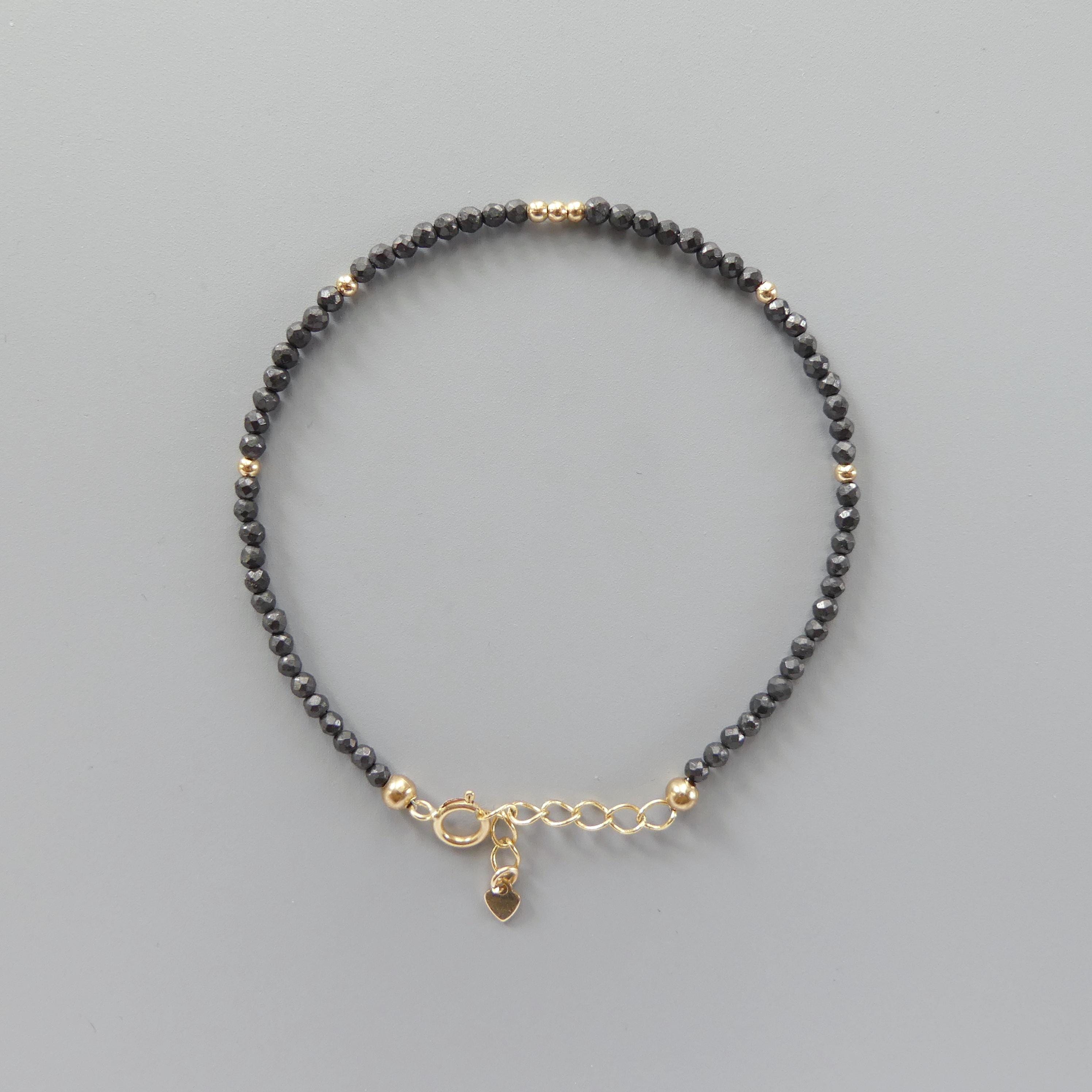 Tiny Shungite Bracelet Dainty - Dainty Protection Gemstone Jewelry