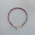 Tiny Red Garnet Bracelet -Dainty January Birthstone Jewelry