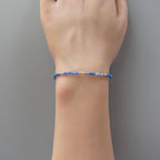 Tiny Blue Kyanite Bracelet - Dainty Gemstone Beaded Jewelry