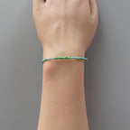 Tiny Blue and Green Arizona Turquoise Bracelet - Dainty Gemstone Beaded Jewelry