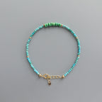 Tiny Blue and Green Arizona Turquoise Bracelet - Dainty Gemstone Beaded Jewelry