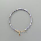 Tiny Tanzanite Bracelet - Dainty Gemstone Beaded Jewelry