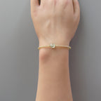 Tiny Green Sapphire Bracelet - Dainty September Birthstone Jewelry