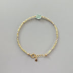 Tiny Green Sapphire Bracelet - Dainty September Birthstone Jewelry