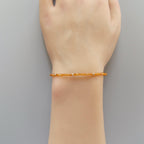 Tiny Carnelian Bracelet Dainty Gemstone Beaded Bracelet Sparkly Orange Crystal Jewelry Stackable Skinny Birthday Gift For Women Wife Mom