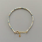 Tiny K2 Azurite Bracelet Dainty Gemstone Beaded Bracelet Blue Crystal December Birthstone Jewelry Minimalist Birthday Gift Bride Wife