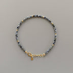 Tiny Blue Sapphire Bracelet Dainty Gemstone Beaded Bracelet Crystal Minimalist Jewelry September Birthstone Gift for Women Wife Daughter