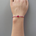 Tiny Ruby Bracelet - Dainty Gemstone Beaded Jewelry