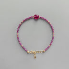Tiny Ruby Bracelet - Dainty Gemstone Beaded Jewelry