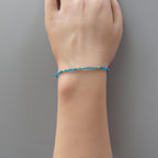 Tiny Neon Apatite Bracelet -Dainty Gemstone Beaded Jewelry