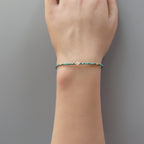 Tiny Turquoise Bracelet - Dainty Gemstone Beaded Jewelry