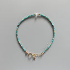 Tiny Turquoise Bracelet - Dainty Gemstone Beaded Jewelry