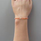 Tiny Carnelian Bracelet -Dainty Gemstone Minimalist Jewelry