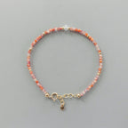 Tiny Carnelian Bracelet -Dainty Gemstone Minimalist Jewelry