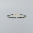 Tiny Seraphinite Bracelet Dainty Gemstone Beaded Bracelet Gold Filled Minimalist Bracelet Healing Birthday Gift Christmas Mom Wife Daughter