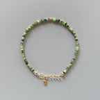 Tiny Ruby Zoisite Bracelet Dainty Beaded Bracelet Gold Filled Crystal Minimalist Jewelry July Birthstone Birthday Gift for Women