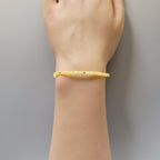 Tiny Yellow Sapphire Bracelet Dainty Gold Filled Bracelet Gemstone Beaded Jewelry Minimalist September Birthstone Birthday Gift Wife